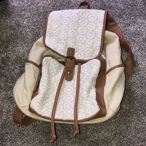 Cream Canvas backpack